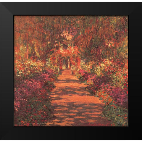 Forest Trail Black Modern Wood Framed Art Print by Unknown