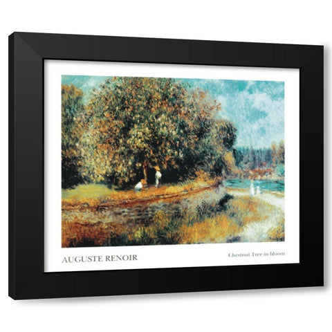 Chestnut Tree Black Modern Wood Framed Art Print by Renoir, Pierre-Auguste