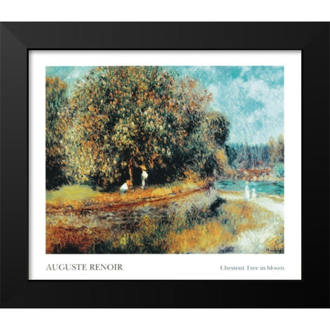 Chestnut Tree Black Modern Wood Framed Art Print by Renoir, Pierre-Auguste