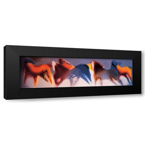 Stallion Abstract Panel Black Modern Wood Framed Art Print with Double Matting by Unknown