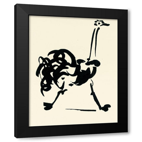 Ostriche Black Modern Wood Framed Art Print with Double Matting by Unknown