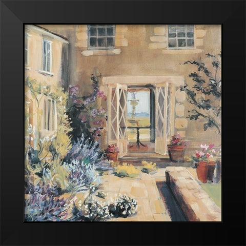 Courtyard Black Modern Wood Framed Art Print by Unknown