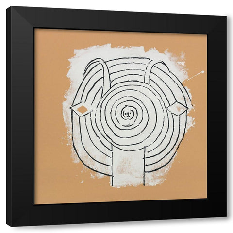Ants Black Modern Wood Framed Art Print with Double Matting by Unknown