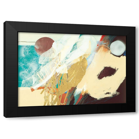 White/Brown Abstract Black Modern Wood Framed Art Print with Double Matting by Unknown