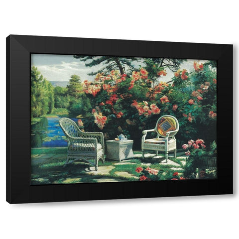 In the Garden Black Modern Wood Framed Art Print by Unknown