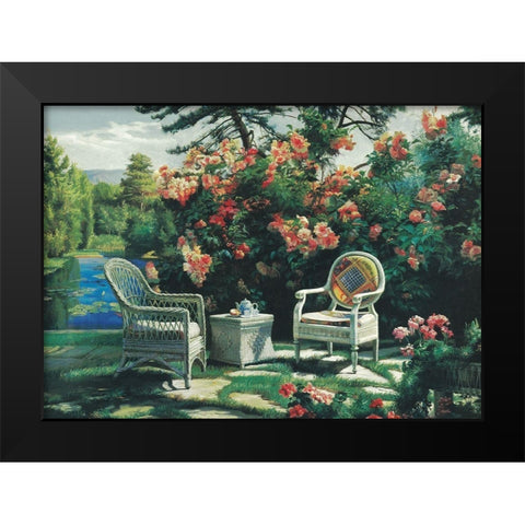 In the Garden Black Modern Wood Framed Art Print by Unknown
