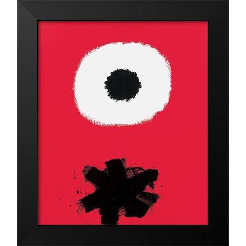 Flower Black Modern Wood Framed Art Print by Unknown