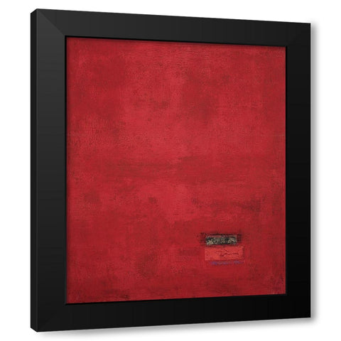 Red Mosaique Black Modern Wood Framed Art Print with Double Matting by Unknown