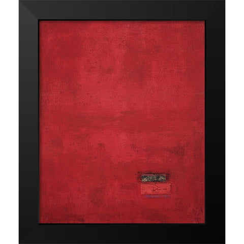 Red Mosaique Black Modern Wood Framed Art Print by Unknown