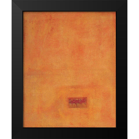 Orange Mosaique Black Modern Wood Framed Art Print by Unknown