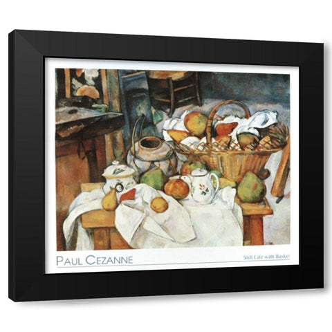 Basket Black Modern Wood Framed Art Print by Cezanne