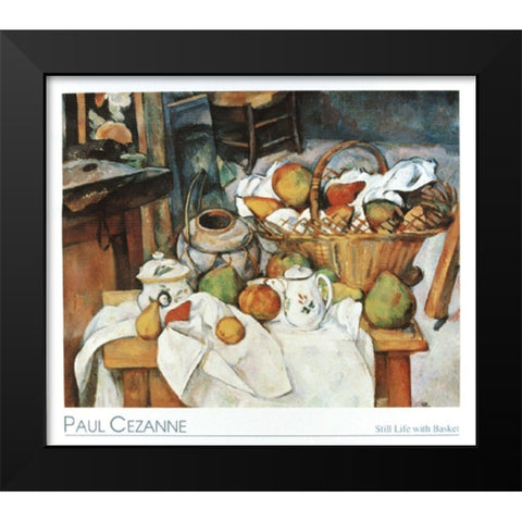Basket Black Modern Wood Framed Art Print by Cezanne
