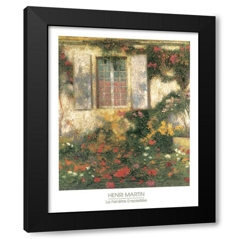 La Fenetre Black Modern Wood Framed Art Print with Double Matting by Martin