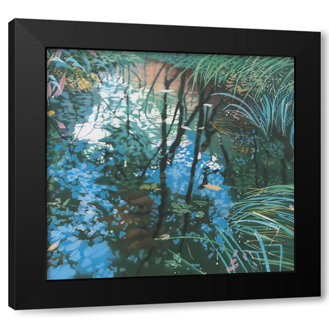 Lakeside Black Modern Wood Framed Art Print with Double Matting by Unknown
