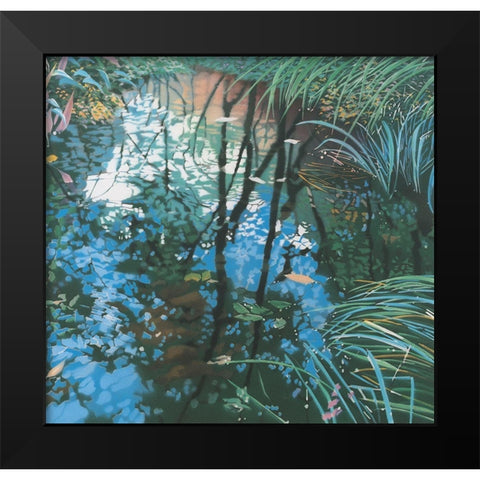 Lakeside Black Modern Wood Framed Art Print by Unknown