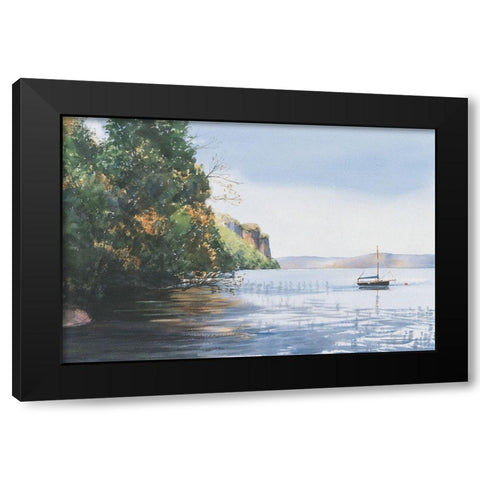 Drop Anchor Black Modern Wood Framed Art Print with Double Matting by Unknown
