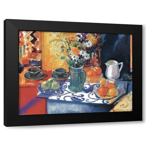 Table Setting Black Modern Wood Framed Art Print with Double Matting by Unknown