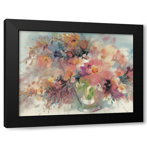 Bouquet Abstract II Black Modern Wood Framed Art Print with Double Matting by Unknown