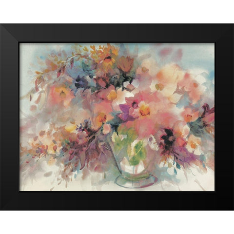 Bouquet Abstract II Black Modern Wood Framed Art Print by Unknown