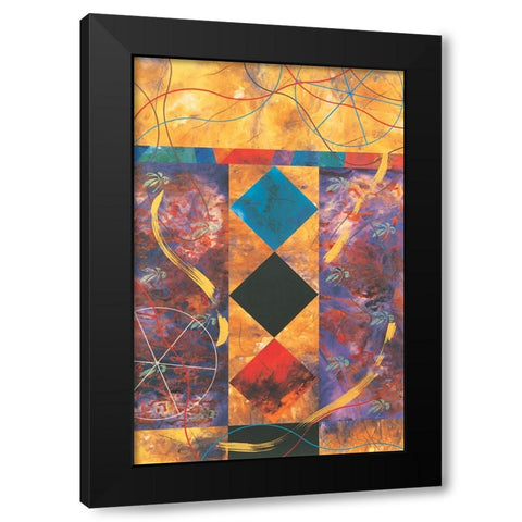 Quilt Abstract II Black Modern Wood Framed Art Print by Unknown