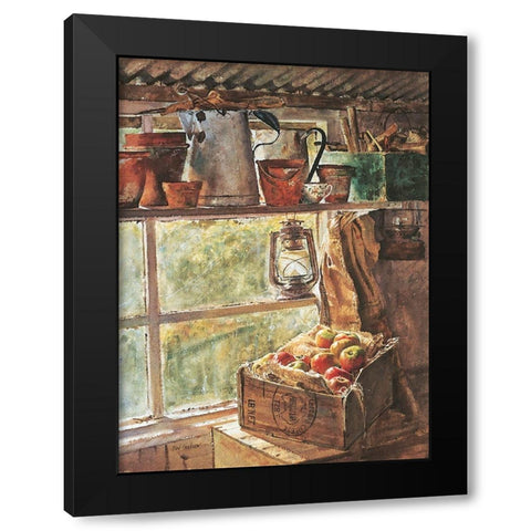Workshop Window Black Modern Wood Framed Art Print by Unknown