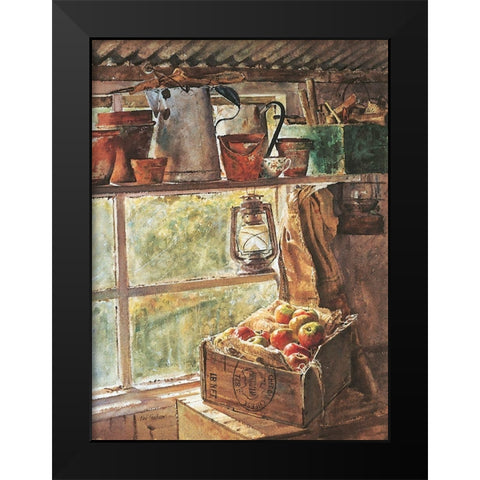 Workshop Window Black Modern Wood Framed Art Print by Unknown