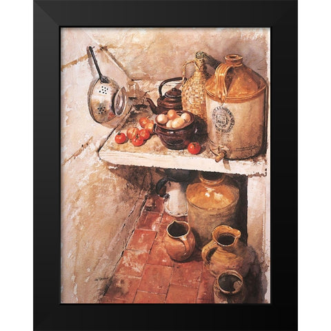 Closet of Jugs Black Modern Wood Framed Art Print by Unknown