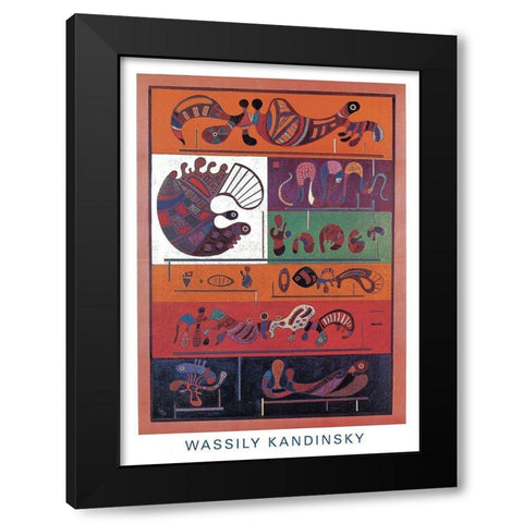 Wassily Black Modern Wood Framed Art Print by Kandinsky
