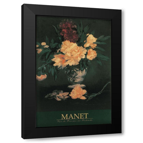 Manet Floral Black Modern Wood Framed Art Print by Manet