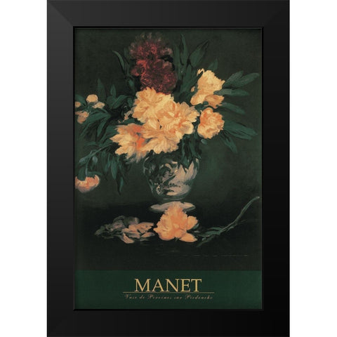 Manet Floral Black Modern Wood Framed Art Print by Manet