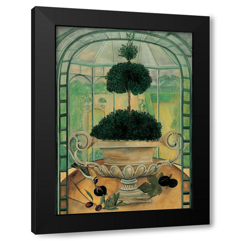 Topiary II Black Modern Wood Framed Art Print with Double Matting by Unknown