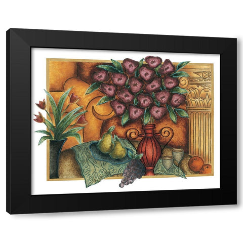 Purple Poppies Black Modern Wood Framed Art Print by Unknown