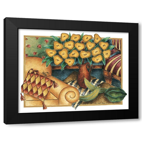 Yellow Poppies Black Modern Wood Framed Art Print by Unknown
