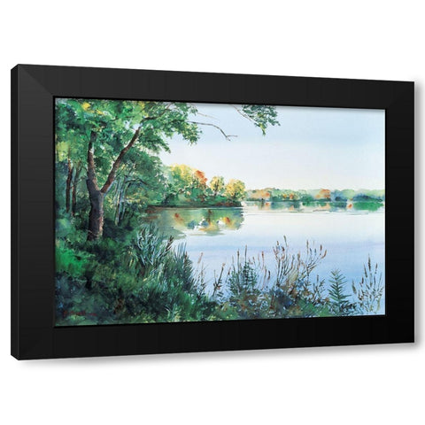 Laleside Serenity Black Modern Wood Framed Art Print with Double Matting by Unknown
