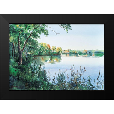 Laleside Serenity Black Modern Wood Framed Art Print by Unknown