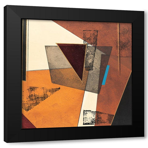 Patchwork Collage Abstract I Black Modern Wood Framed Art Print by Unknown