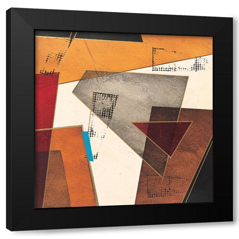 Patchwork Collage Abstract II Black Modern Wood Framed Art Print by Unknown