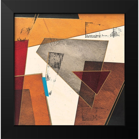 Patchwork Collage Abstract II Black Modern Wood Framed Art Print by Unknown