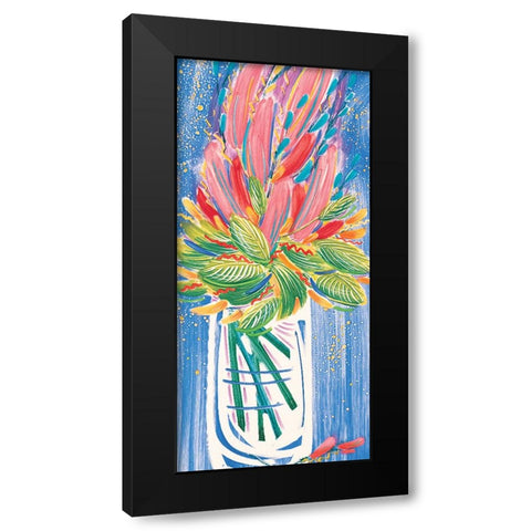 Colorful Floral I Black Modern Wood Framed Art Print with Double Matting by Unknown