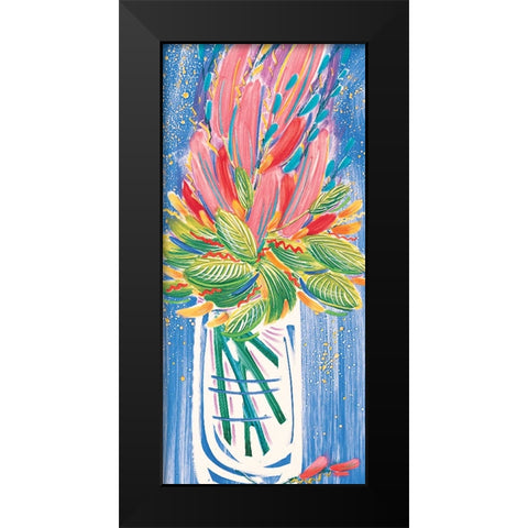 Colorful Floral I Black Modern Wood Framed Art Print by Unknown