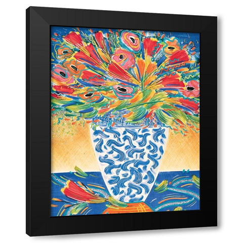 Colorful Floral II Black Modern Wood Framed Art Print with Double Matting by Unknown