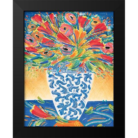 Colorful Floral II Black Modern Wood Framed Art Print by Unknown