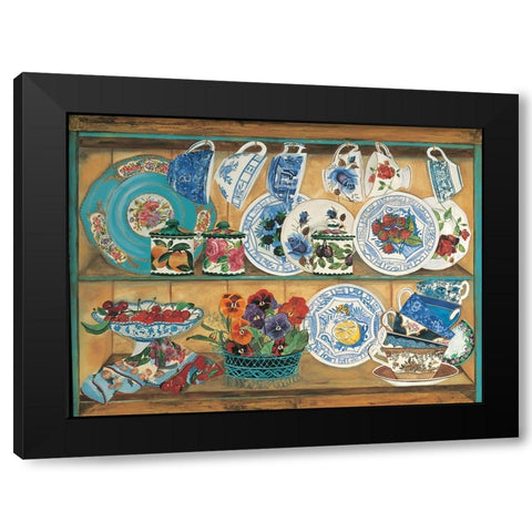 Teacups I Black Modern Wood Framed Art Print by Unknown