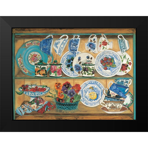 Teacups I Black Modern Wood Framed Art Print by Unknown