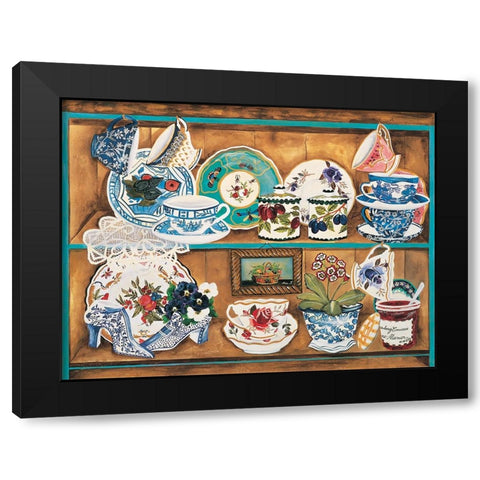 Teacups II Black Modern Wood Framed Art Print with Double Matting by Unknown