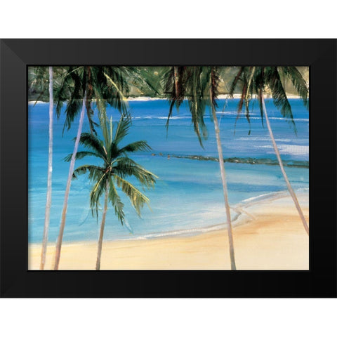 Palm Trees I Black Modern Wood Framed Art Print by Unknown