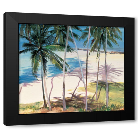 Palm Trees III Black Modern Wood Framed Art Print by Unknown