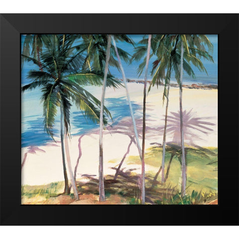 Palm Trees III Black Modern Wood Framed Art Print by Unknown