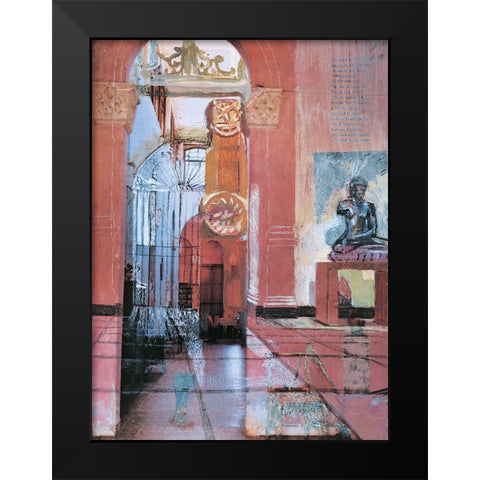 Pink Portico I Black Modern Wood Framed Art Print by Unknown