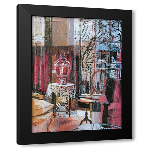 Pink Portico II Black Modern Wood Framed Art Print with Double Matting by Unknown